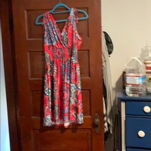 Multicolored dress for summer evenings.